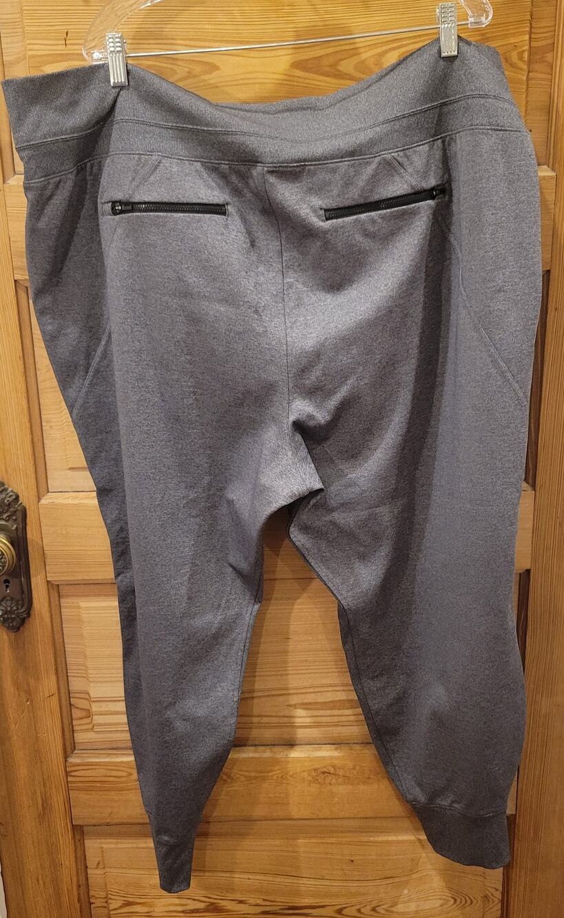 Athleta Venice High Rise Jogger Pants Womens 3X Gray Heathered Zipper Pockets